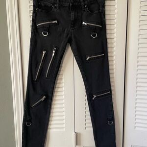 Hot Topic Black Skinny Jeans with Zipper Details
